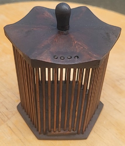 Antique small hexagonal wooden