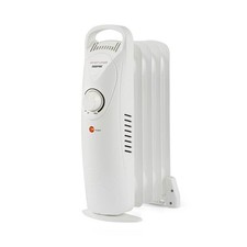 5 Fin Oil Filled Radiator 450W Electric Portable Heater 3 Heat Thermostat White