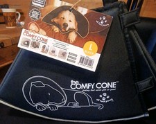 The Comfy Cone Recovery Collar by All Four Paws Soft Black Size Large BRAND NEW