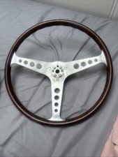 LES LESTON WOODEN  GRAND PRIX CAR  STEERING WHEEL 15INCH 