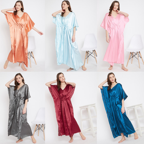 Women plus size kaftan satin - kaftan,