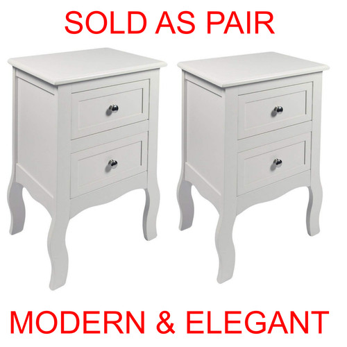 Pair white bedroom bedside - of,