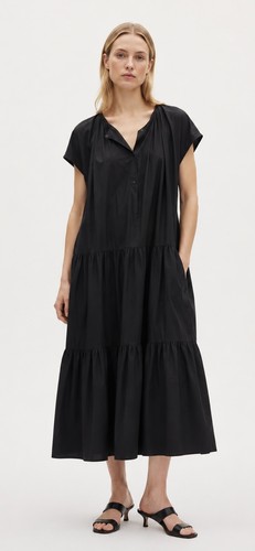Cos black woven cotton tiered - woven,