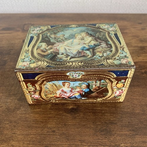 Vintage tin casket - tin, french
