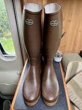 Le Chameau St Hubert Leather Lined Wellies Size 13 Wide Calf 48cm Worn Once