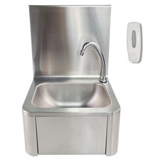 Commercial Kitchen Knee Operated Stainless Steel Hand Wash Sink Hands Free Basin