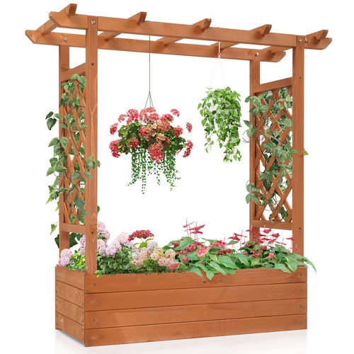 Wooden planter trellis outdoor - wooden,