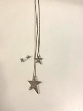 QVC Diamonique star earrings - sterling silver and silver tone star necklace
