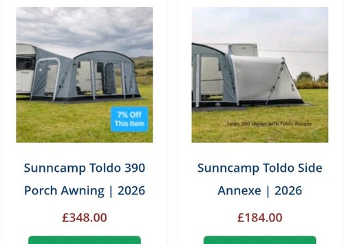 Sunncamp toldo 390 caravan - sunncamp,