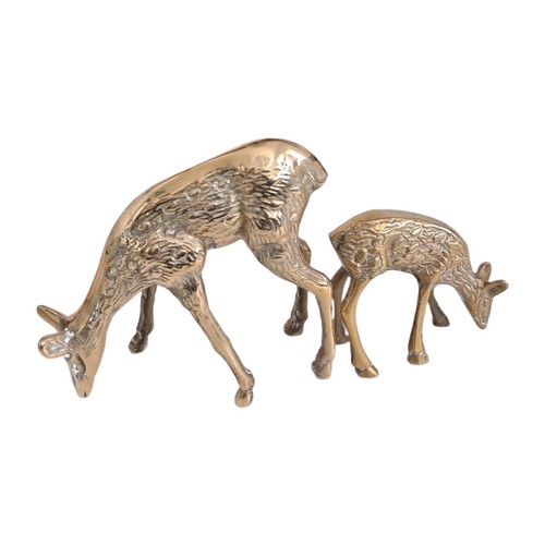 Vintage brass deer figurines - deer,