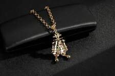Gold Filled|Large Clown Pendant with 22" 4mm Belcher Chain Necklace|Men & Women