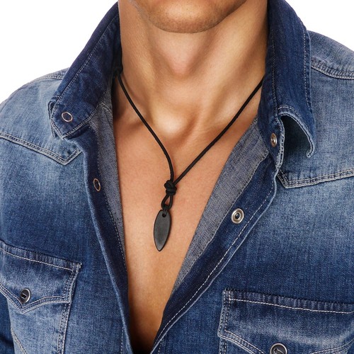 Mens pendant necklace black - pendant,