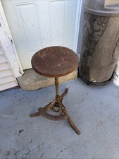 Antique American Rustic Industrial Factory - Mill Workers Cast Iron Stool CFS Co