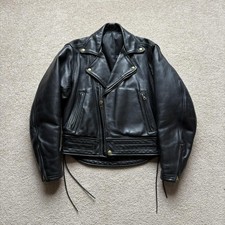 Langlitz Leathers Jacket Mens Black Motorcycle Biker Made in USA Asym Zip