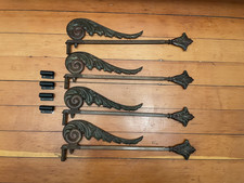 Set of 4 VERY RARE Antique Victorian Art Deco Curtain Rods Theater Extendable