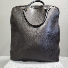 Chesneau Vintage Womens Black Leather Top Handle Backpack Purse 12x12