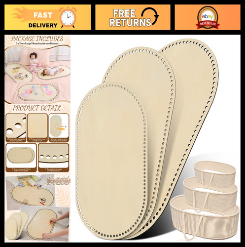 Large moses basket with wooden - moses,