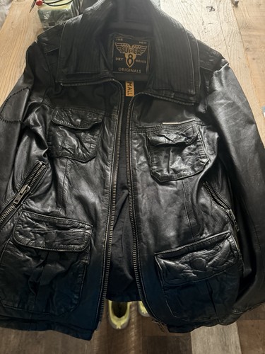 Superdry leather jacket - leather,