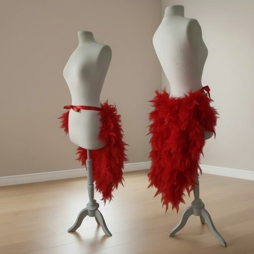 Red dramatic feather train - red,