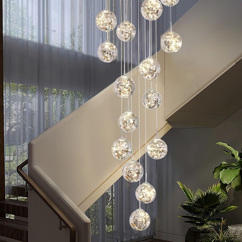 Glass ball chandelier light - glass,