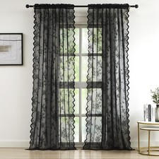 Bujasso Black Lace Curtains