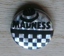 Madness 1" Prismatic Pin Badge Nutty 2 Tone Hat Ska Suggs