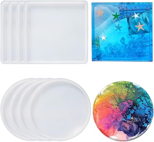 8pcs resin coaster mould - resin,