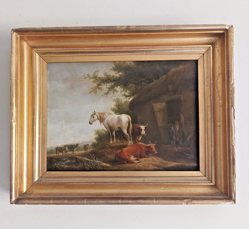 Fine horse cows study oil - horse,