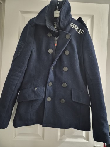Superdry mens navy pea coat - superdry,
