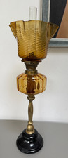 antique amber wrythen oil lamp