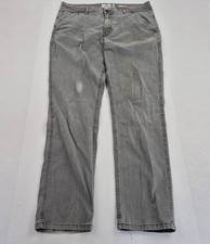 MANTARAY Jeans W38 L32 Grey Men's Organic Cotton Straight Fit Casual