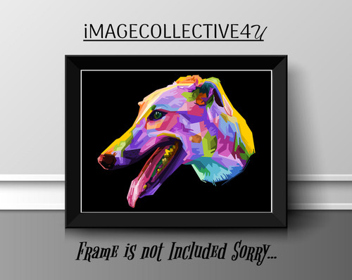 Greyhound dog pet print - pet , a4