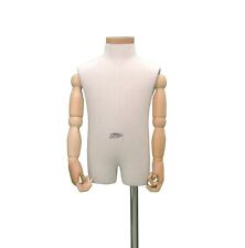 Child Mannequin Display with Flexible Wooden Arms With Brushed Steel Stand age 4