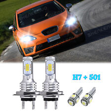 For Seat Leon MK2 Headlight 100w 6000k White 4x Led Side Light Bulbs 2005-2012