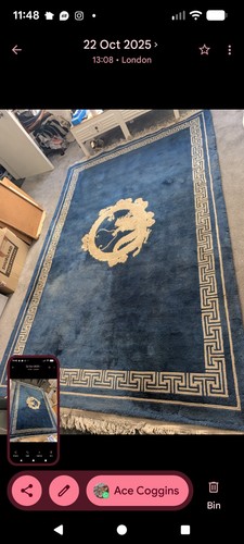 Bright blue large rug - bright,