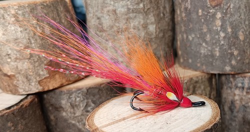 Calvin shrimp salmon flies - calvin,