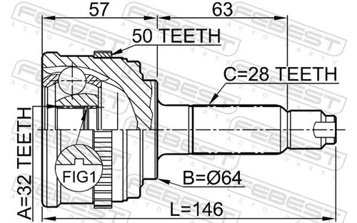 Driveshaft joint front axle - front,