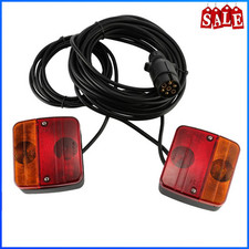 Pre Wired Trailer Van Rear Towing Light Board Lights Lamps + 7.5m Cable With E4