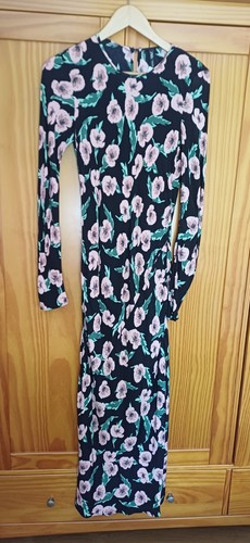 Zara black floral long - black,
