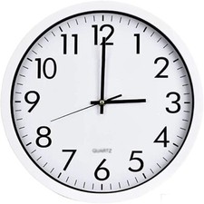 Round Wall Clock Simple Bedroom Kitchen Clocks Quartz Sweep Movement Office Home