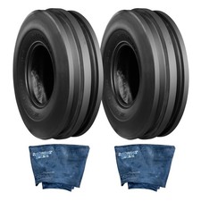 PAIR of BKT 6.00-16 Tractor Tyre 3 Rib 6PR 9090 88A6/80A8 F-2 TT & INNER TUBES