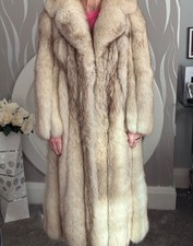 saga full lenth fox fur coat size medium