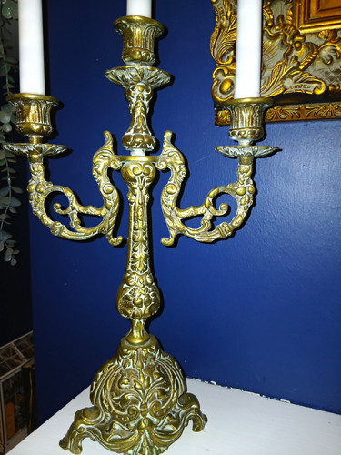 Ornate french brass arm - ornate, 3-arm