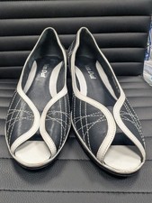 Van Dal Black White Peep Toe