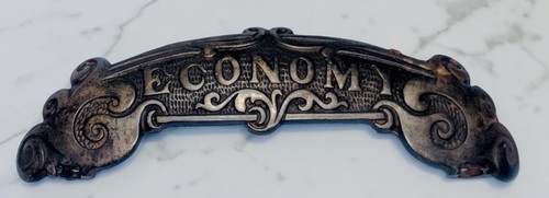 Vtg cast iron name plate - cast,