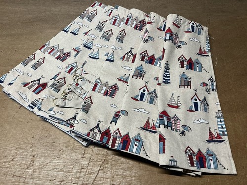 Happy days beach hut fabric - hut,