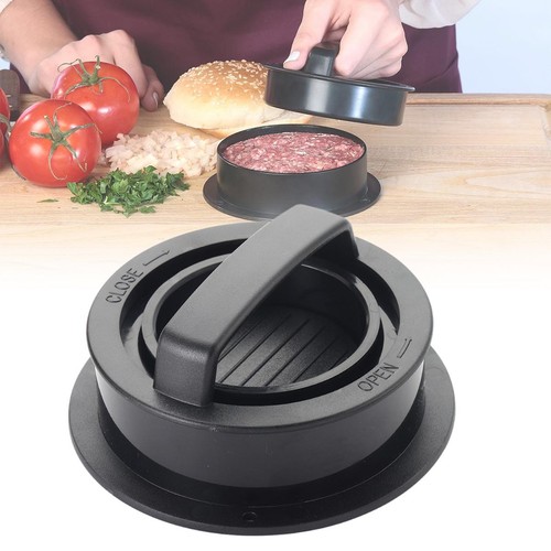 Black plastic burger patty - plastic,