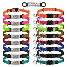 Cat Collar with Bell Personalised Custom Engraved ID Tag Name Rabbit Small dogs