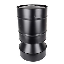 Black Anti Wind Cowl Twin Wall Flue Pipe Insulated Wood Burning Multifuel Stoves