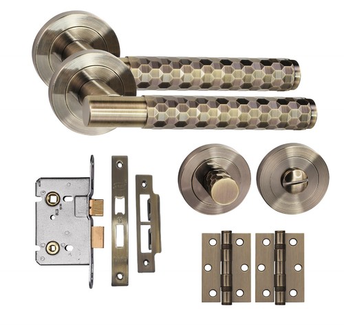 Knurled door handles hex - door,